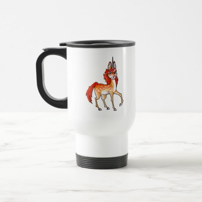 Fire Unicorn Travel Mug (Left)
