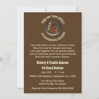 Fire Up the Grill Barbecue Party Invitation