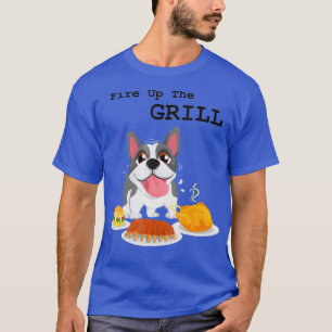 Fire Up The Grill BBQ Cookout Bulldog New Summer T-Shirt