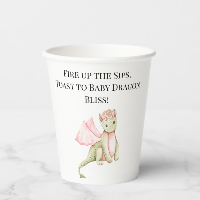 Fire up the Sips, Toast to Baby Dragon Bliss! Paper Cups (Front)