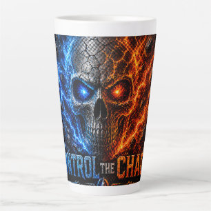 Fire vs Ice Skull 3D Shirt –  Latte Mug