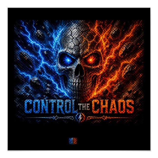 Fire vs Ice Skull 3D Shirt –  Poster (Front)