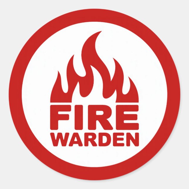 Fire Warden Classic Round Sticker (Front)