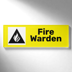 Fire Warden Personalise Name Tag