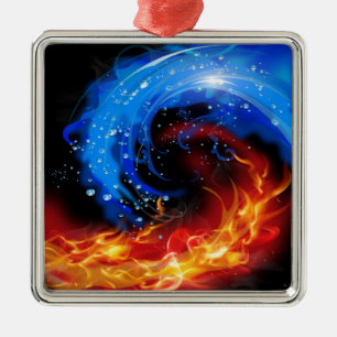 Fire & Water Cool Abstract Metal Tree Decoration