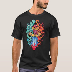 Fire & Water Dagger Tattoo T-Shirt