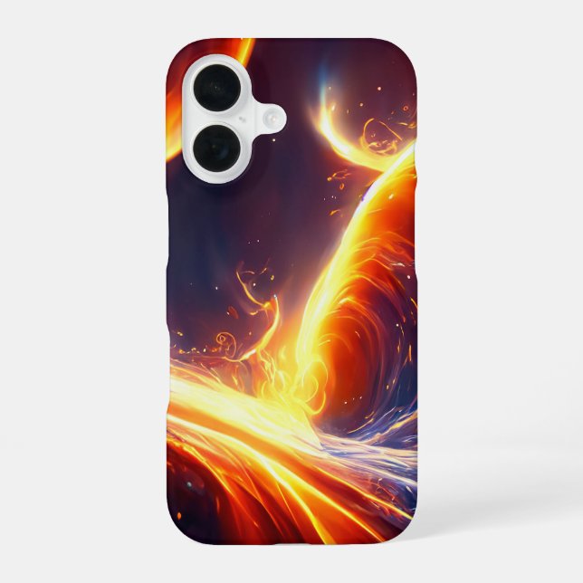 Fire Water Space iPhone 16 Case (Back)