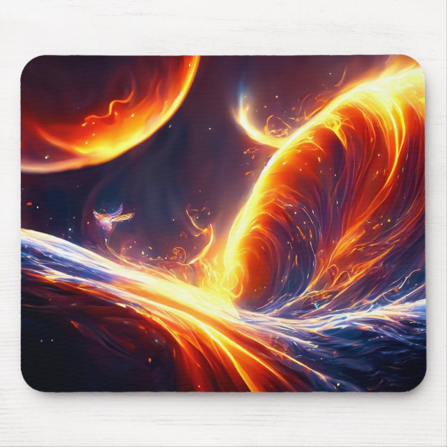 Fire Water Space Mouse Mat (Front)