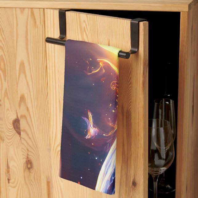 Fire Water Space Tea Towel (Thirds Fold)