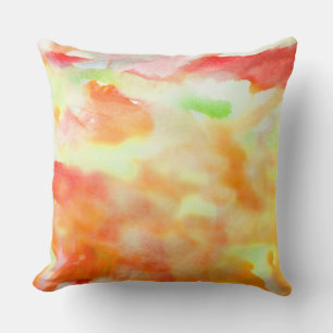 FIRE WATERCOLOR Retro DESIGN Throw Pillow