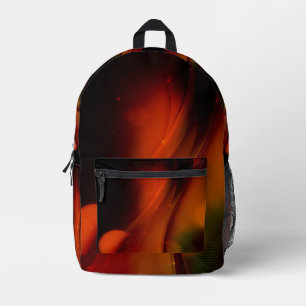 Fire Wave Printed Backpack