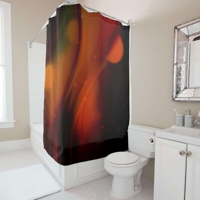 Fire Wave Shower Curtain (In Situ)