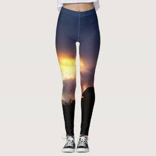 fire wave sunset leggings. leggings
