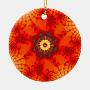 Fire Web - Fractal Art Ceramic Tree Decoration