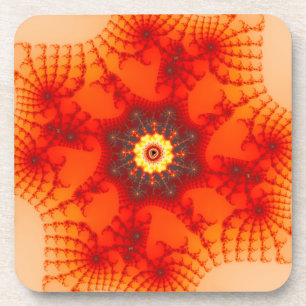 Fire Web - Fractal Art Coaster