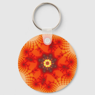 Fire Web - Fractal Art Key Ring