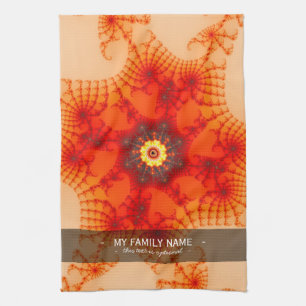 Fire Web - Fractal Art Tea Towel