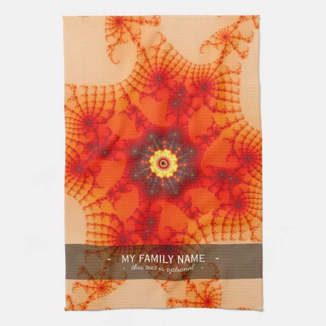 Fire Web - Fractal Art Tea Towel (Vertical)