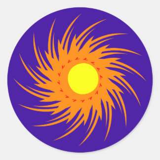 fire wheel classic round sticker