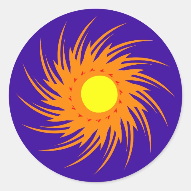 fire wheel classic round sticker (Front)