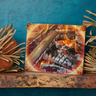 Fire with halo plaque
