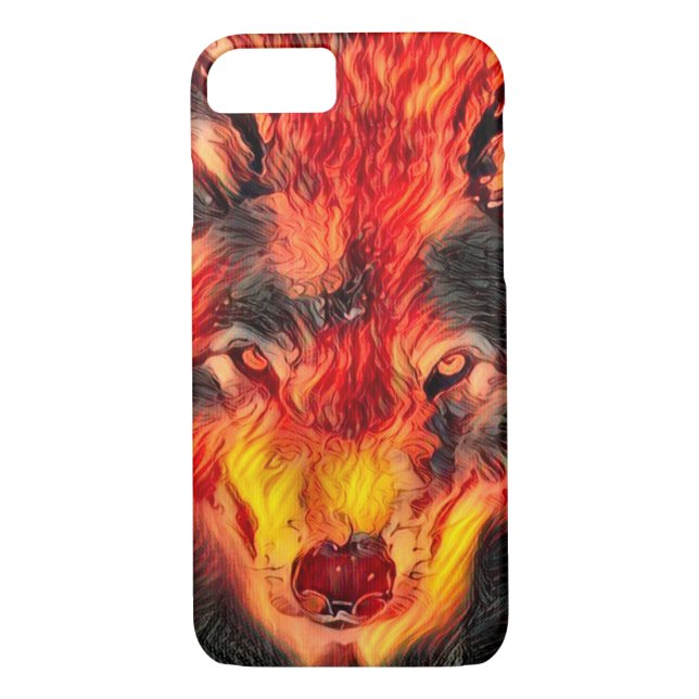 Fire Wolf Djinn Fantasy Art Apple iPhone 7 Case (Back)