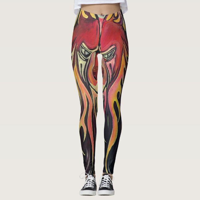 Fire Wolf   Leggings (Front)