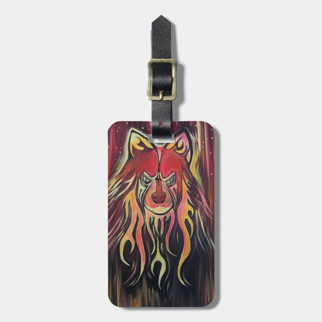 Fire Wolf  Luggage Tag (Front Vertical)