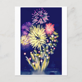 Fire work postcard