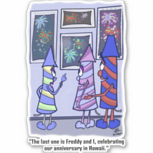 Fire Works Custom-Cut Sticker