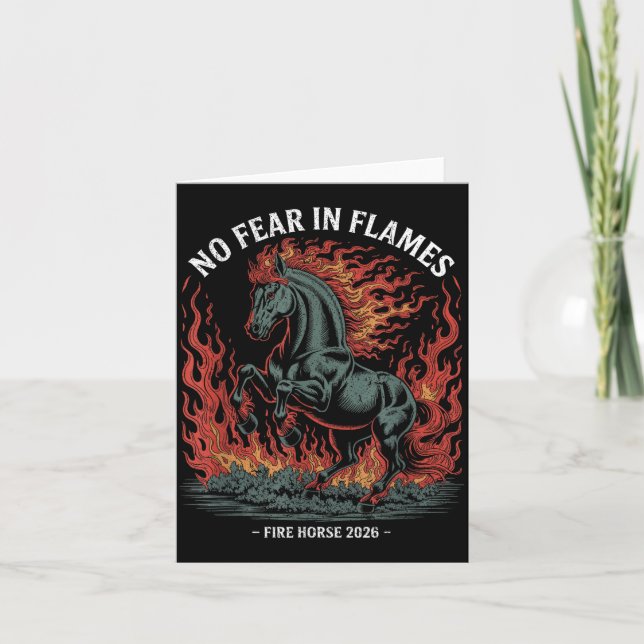 Fire Year Of The Horse – Chinese Zodiac New Year 2 Card (Front)