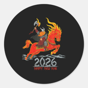 Fire Year Of The Horse – Chinese Zodiac New Year 2 Classic Round Sticker