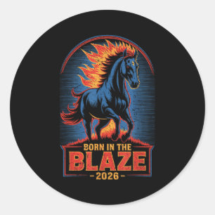 Fire Year Of The Horse – Chinese Zodiac New Year 2 Classic Round Sticker