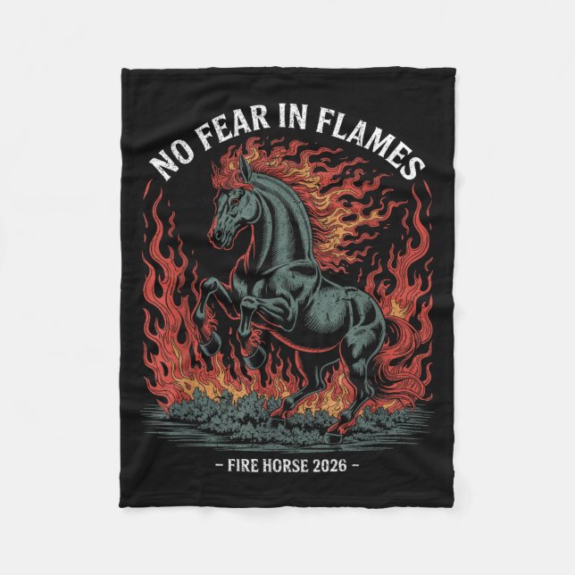 Fire Year Of The Horse – Chinese Zodiac New Year 2 Fleece Blanket (Front)