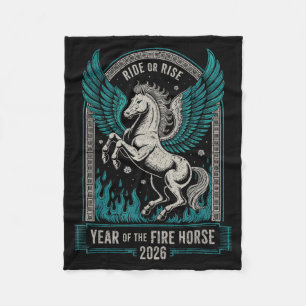 Fire Year Of The Horse – Chinese Zodiac New Year 2 Fleece Blanket