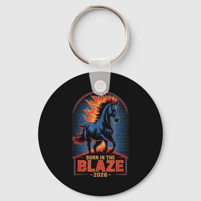 Fire Year Of The Horse – Chinese Zodiac New Year 2 Key Ring (Front)