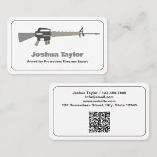 Firearms Gun Store Custom QR Business Card