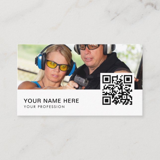 FIrearms Instructor QR Code  Business Card (Front)