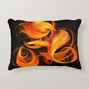 Fireball Abstract Art Accent Pillow