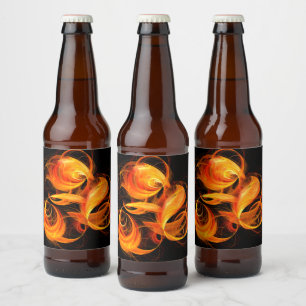 Fireball Abstract Art Beer Bottle Label
