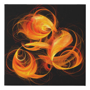 Fireball Abstract Art Faux Canvas Print