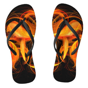 Fireball Abstract Art Flip Flops