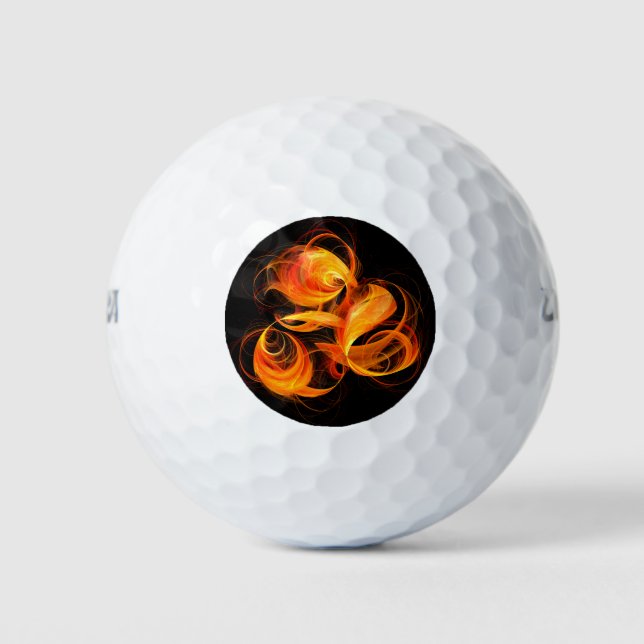 Fireball Abstract Art Golf Balls (Front)