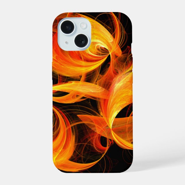 Fireball Abstract Art iPhone 15 Case (Back)