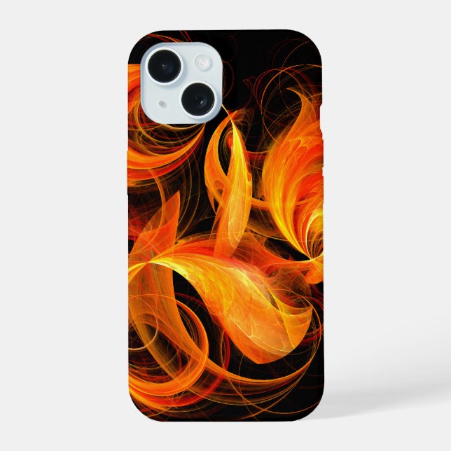 Fireball Abstract Art iPhone 15 Case (Back)