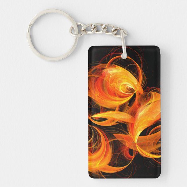 Fireball Abstract Art Key Ring (Front)