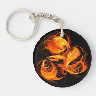 Fireball Abstract Art Key Ring