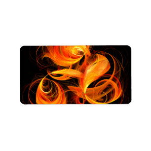 Fireball Abstract Art Label