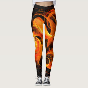 Fireball Abstract Art Leggings