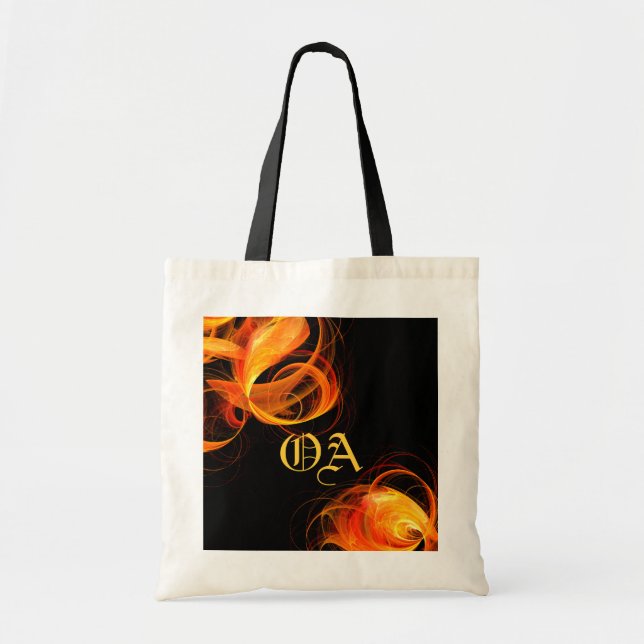 Fireball Abstract Art Monogram Bag (Front)